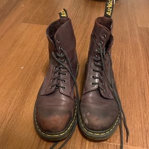 deep purple leather doc martens
